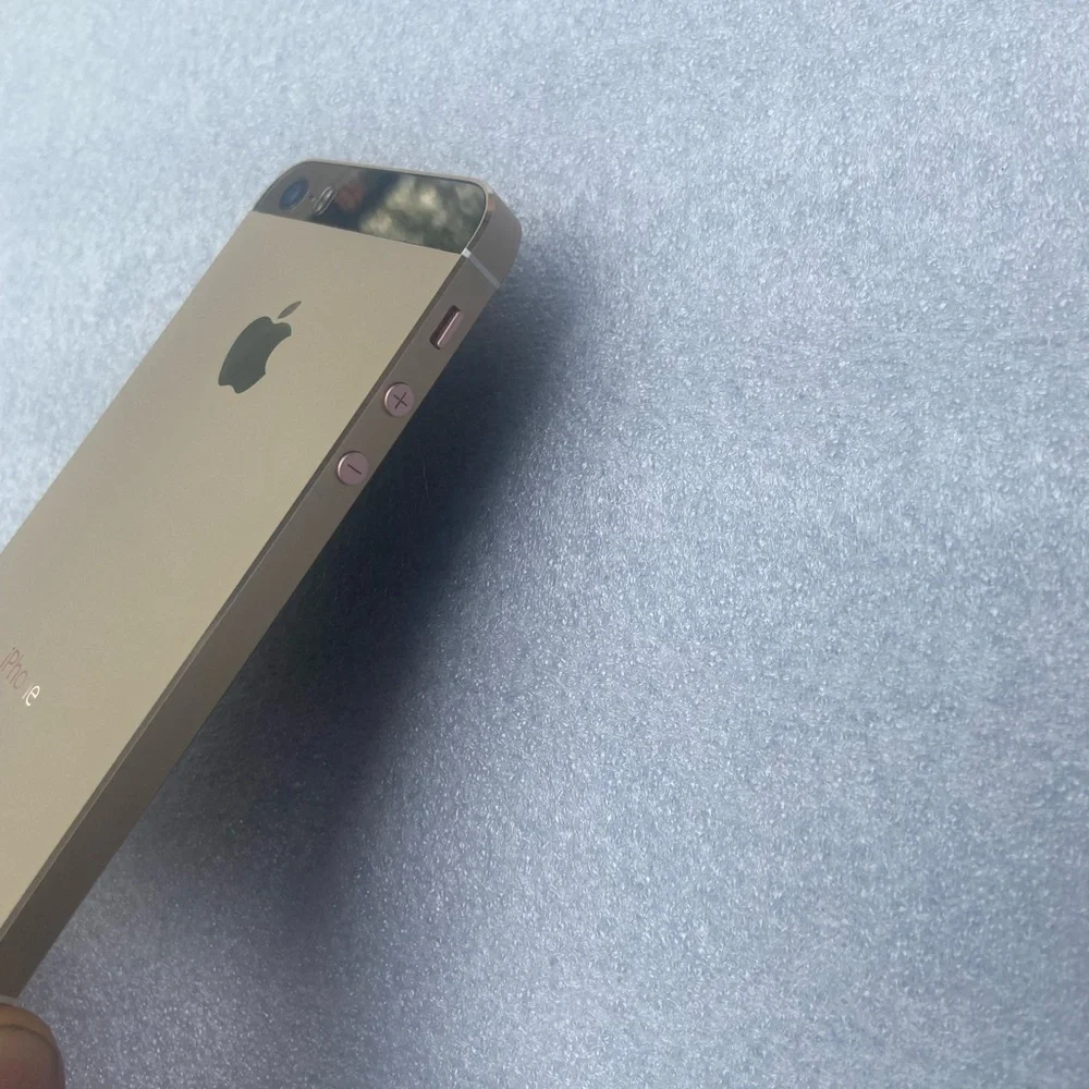 iPhone SE 64GB Custom Mirror Gold Housing + Gold Top /Bottom Glass+White Screen